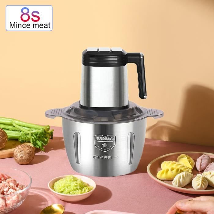 Hachoir à Viande Pro Acier Inox – 5 Lames Interchangeables, Compatible Robots #8, Saucisses & Steak Haché