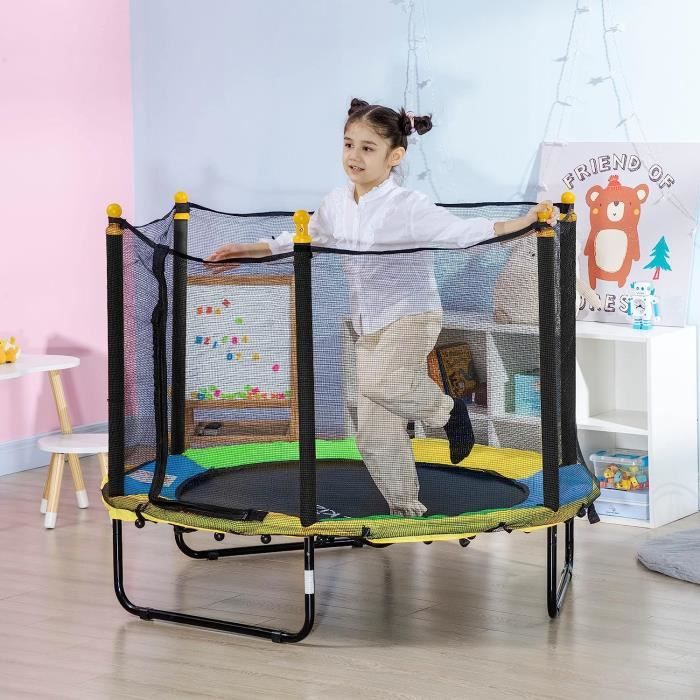 Mini Trampoline 140 cm pour Enfant avec Filet de Sécurité
