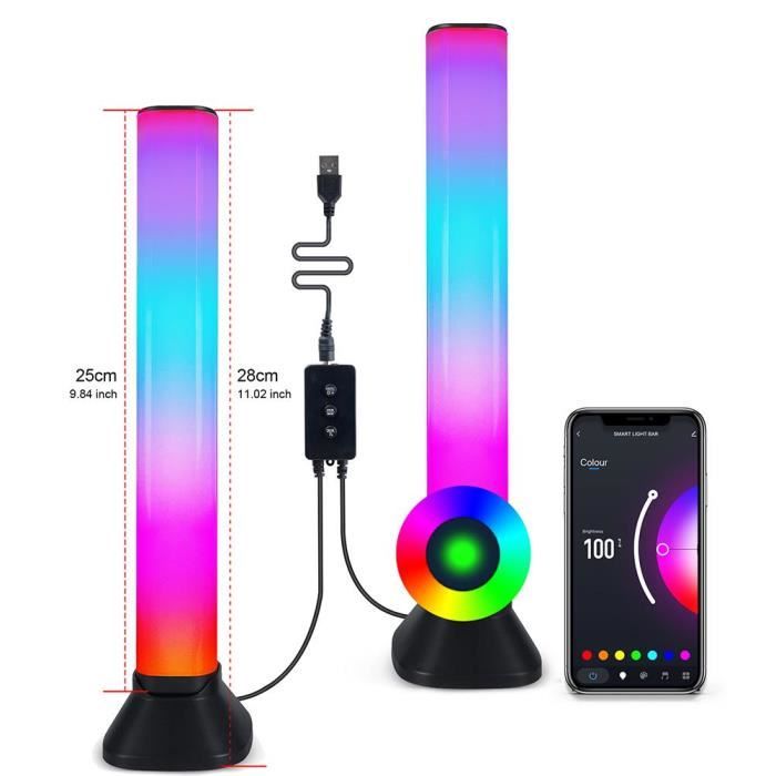 Govee Lot de 2 ampoules intelligentes, WiFi et Bluetooth à changement de  couleur, synchronisation de la musique, 16 millions de couleurs RGBWW
