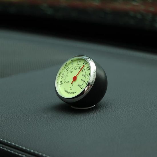 Horloge Analogique Pour Voiture | Thermomètre Et Hygromètre Analogiques | Montre Adhésive Miniature Pour Prise D'Air Fonction Luminieuse Maison Véhicules Camions Camping-Bateaux