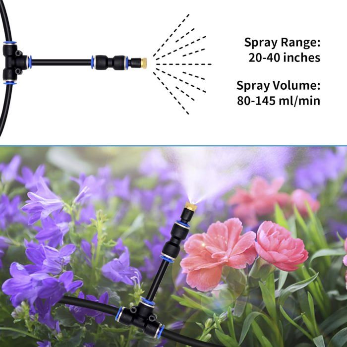 Kit Brumisateur Pour Terrasse Et Jardin - Longueur 10 Mètres - Système De Refroidissement Par Brume Fine - Pour été, Serres, Piscines - 7