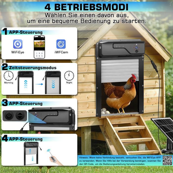Porte De Poulailler Automatique à énergie Solaire, étanche Et Durable Portes Automatiques De Poulailler En Aluminium Avec Minuterie Ip45 Pour Ferme Domestique 88427595