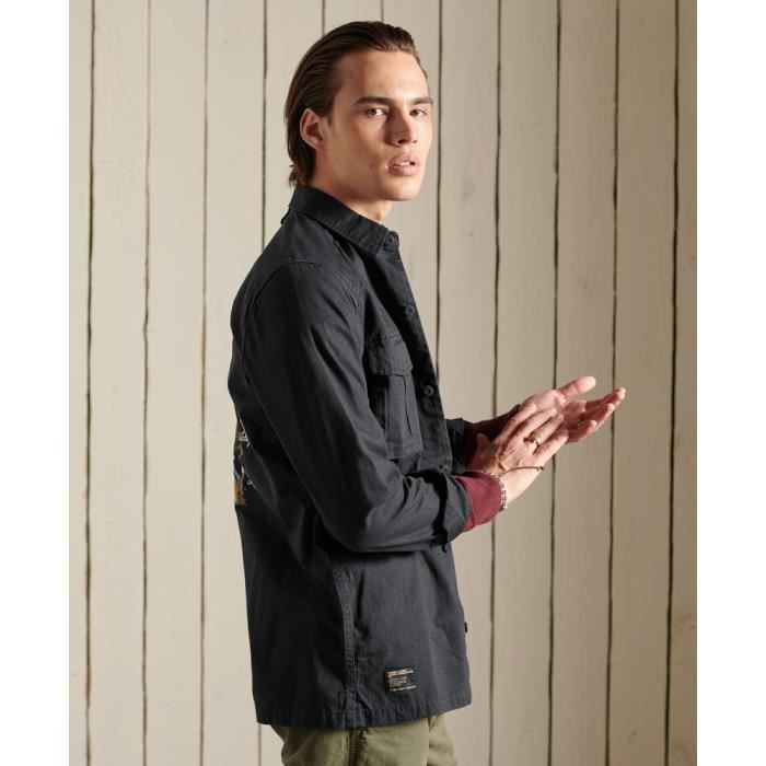 Chemise style militaire Superdry noir de jais Noir de jais