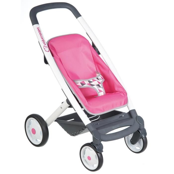 Combi 3 en 1 pour poupee et poupon : poussette landau cosy - Rose / Gris -  Poignee 55 à 82 cm - Cdiscount Jeux - Jouets