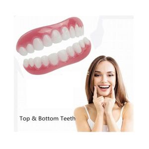 Dentier En Silicone Blanc - Fausses Dents Cosmétiques Pour Déguisement Ou Facettes Temporaires