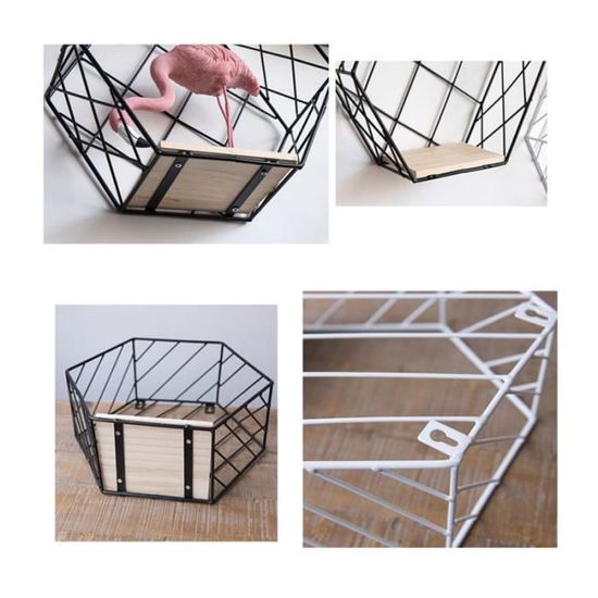 Porte-savon Ou Rangement Mural Hexagonal En Fer - Noir, 3 Tailles (S/M/L), Design Moderne, Pour Salle De Bain Ou Cuisine