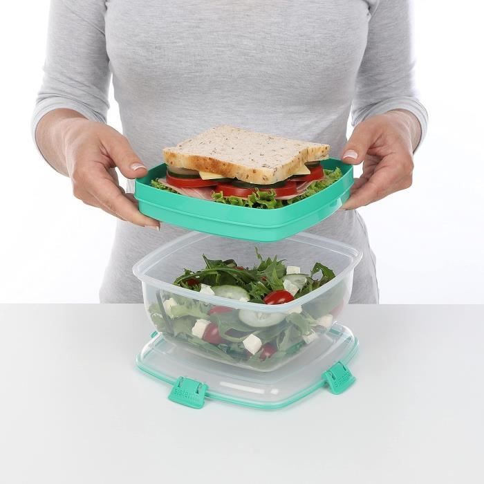 sistema to go Boîte à déjeuner Tub To Go | Récipient alimentaire de 2,3 l avec compartiments individuels | Couleurs assorties (varie selon paquet) | 1 pièce sistema to go Boîte à déjeuner Tub To Go | Récipient alimentaire de 2,3 l avec compartiments individuels | Couleurs assorties (varie selon paquet) | 1 pièce