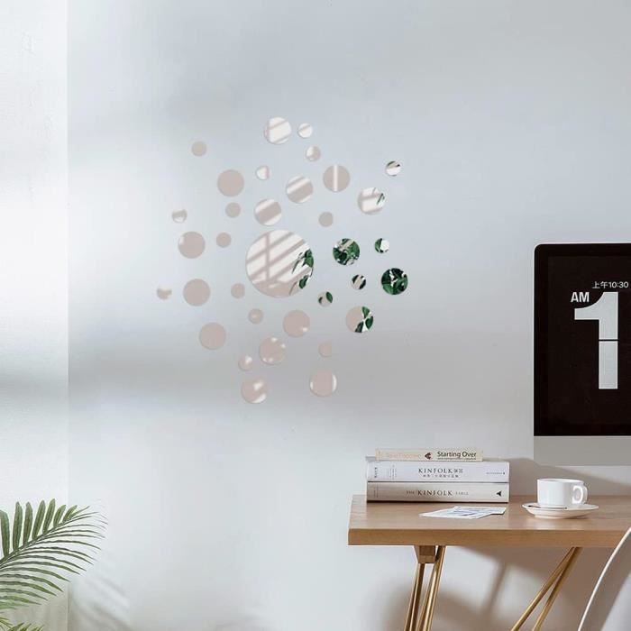 Acrylique Rond Miroirs Non Verre Rond Miroir Plaque Auto-Adhésif Miroir