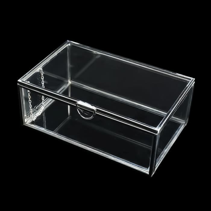 Boîte à Bijoux Rectangulaire En Verre Noir Vintage - 27.5x18x10.2 Cm, Rangement Et Décoration élégante - 12