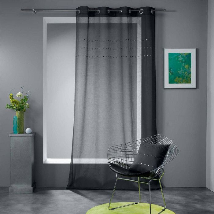 Rideau Voilage Gris Clair La Redoute Intérieurs - 350 X 140 Cm, à Oeillets, Polyester, Neuf
