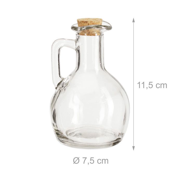 6 Flacons Vides En Verre 500ml Avec Bouchon Liège/Bois - Pour Liqueurs/Huile/Vinaigre