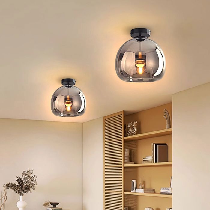 Boule De Verre Nordique Led Plafonnier Lampes Pour Allée Couloir Balcon Couloir Chambre Horloge Décoration De La Maison éclairage Intérieur