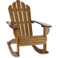 Blumfeldt Rushmore | Chaise à bascule style adirondack | Rocking Chair | 71x95x105 |Résistant aux intempéries |  Bois sapin | marron-0
