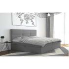 TRADA Lit adulte 180x200 cm TOP avec matelas ressorts intégrés, rangement et surmatelas - tissu velours – gris clair