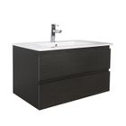 Meuble de salle de bain - MOB-IN - Sorrento - Chêne carbone - 80cm - Rangement pratique
