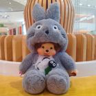 PENGHUOLONG Poupée Kiki Totoro Monchichi Doll Peluche 20cm Gris avec biberon