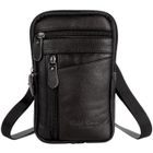 SEABUTY Sacoche Homme, 21*13*1cm, Cuir Sacoche Bandouliere Vintage Sac Bandoulière Cartable Pochette Noir