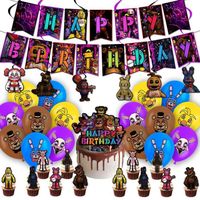FNAF- Five Nights at Freddy's Fournitures de fête d'anniversaire, décorations de gâteau, ballons, décorations de fête pour enfants