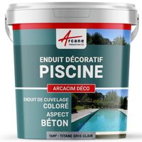 Décoration piscine enduit de cuvelage finition béton ciré ARCACIM DECO ARCANE INDUSTRIES Titane - Gris clair - Kit de 16m²