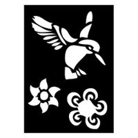 Pochoir adhésif - Oiseau colibris - 7x10 cm - Ki-Sign