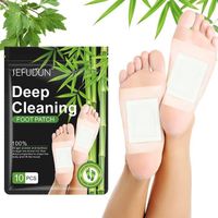 Lot de 10 patchs détox pour les pieds, tampons nettoyants en profondeur pour détoxifier les pieds, soulager la douleur et améliorer