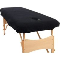 MFB ® - Drap Housse de protection pour table de massage Noir classique avec trou visage