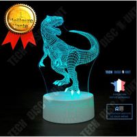 TD® 7 Couleurs Changeantes Veilleuses 3D LED Dinosaure Illusion Lampe Tactile Télécommande SA10306