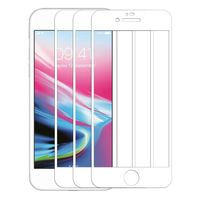 Film Verre Trempé Blanc iPhone 6 - iPhone 7 - iPhone 8 - iPhone SE 2020 Protection Ecran Intégrale 9H Ultra Transparent Lot de 3