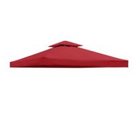 Toile de Rechange pour pavillon tonnelle WOVTE - 3x3m - Polyester Haute densité - Rouge