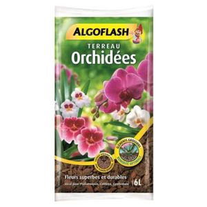 TERREAU - SABLE Algoflash Terreau Orchidées Fleurs Superbes et Durables 6L (lot de 3 soit 18L)