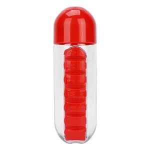PILULIER 2 en 1 bouteille d'eau de stockage de médicaments organisateur de boîtier de pilules quotidien tasse de stockage de voyage  60299
