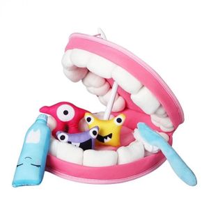 DOCTEUR - VÉTÉRINAIRE Jouet à dents - Ensemble de bactéries en peluche pour bébé, jouet Montessori pour apprendre à se brosser les