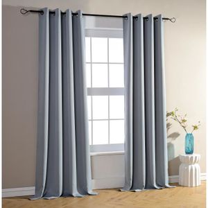 Lot de 2 rideaux occultant - Gris clair - 140 x 260 cm