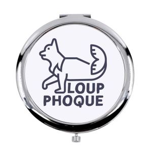 MIROIR DE POCHE  Miroir de poche en métal Blanc - Loup-phoque Humou