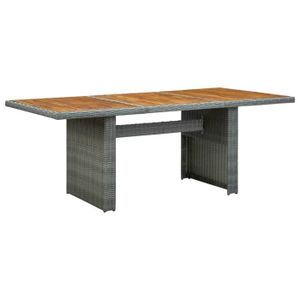TABLE DE JARDIN  FDIT Table de jardin Gris clair Résine tressée et bois d'acacia - FDI7388290684197