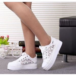 ESPADRILLE Chaussures Toile Femme Casual Dentelle Blanc - LH0