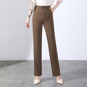 Pantalon femme deals marron taille haute