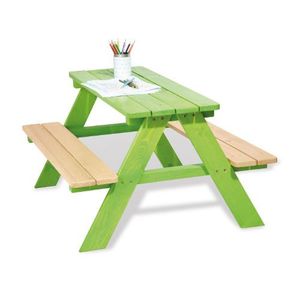 TABLE ET CHAISE Table picnic Nicki pour 4 enfants - verte