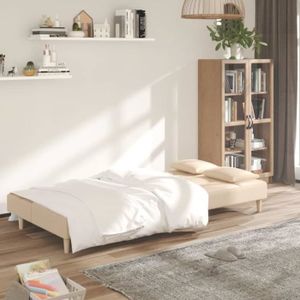 CANAPE CONVERTIBLE PAR Canapé-lit à 2 places avec deux oreillers crèm
