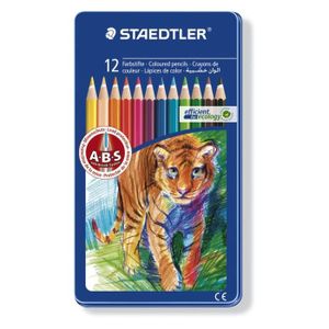 CRAYON DE COULEUR STAEDTLER 12 Crayons de Couleur  - Décor Animaux