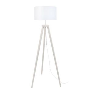 LAMPADAIRE TOSEL Lampadaire 1 lumière - luminaire intérieur - tissu  blanc - Style inspiration nordique - H152cm L40cm P40cm