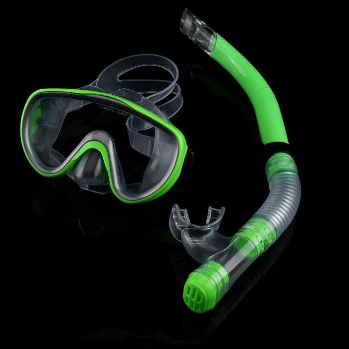 Lunettes de plongée pour enfants Masque respiratoire Tube antichoc Lunettes  de natation anti-buée