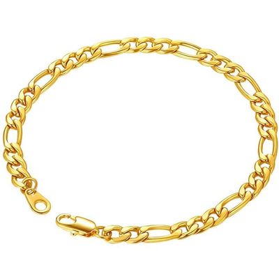 XSDSLS 4 PCS Homme Gourmette Chaîne Bracelet En Acier Inoxydable, Bracelet Argent Chaîne Grosse Maille, Bracelet Croix Côté Horizontal, Bracelet Figaro, Bracelet Croix Cubaine Pour Homme (23