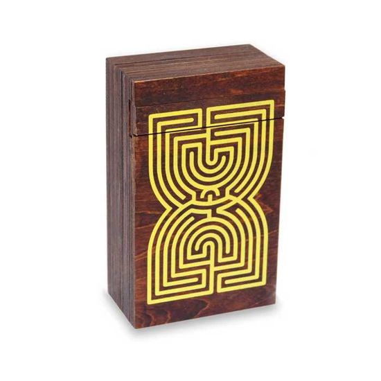 Casse-tête Labyrinthe Antique En Bois Double Face - Inspiré Du Mythe Du Minotaure - Défi De Logique Et Adresse