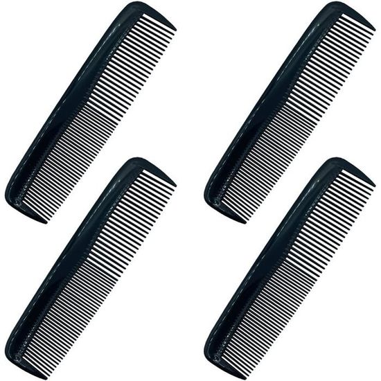 2 Peignes Noirs En Plastique De Poche - Peignes Fins Et Standard Pour Coiffure