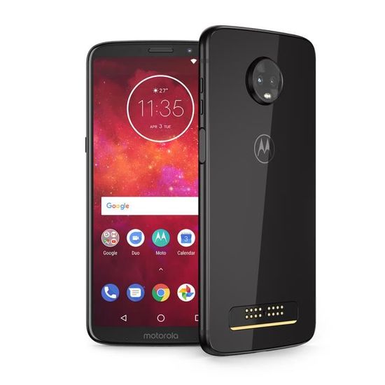 Motorola Moto Z3 Play Smartphone da 6G 128GB, Noir, Dual SIM