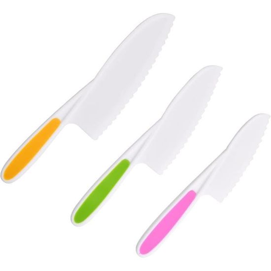 Set 5 Couteaux Cuisine Plastique Pour Enfants - Sécurisés, Sans BPA - Pour Fruits Et Légumes - Dès 3 Ans