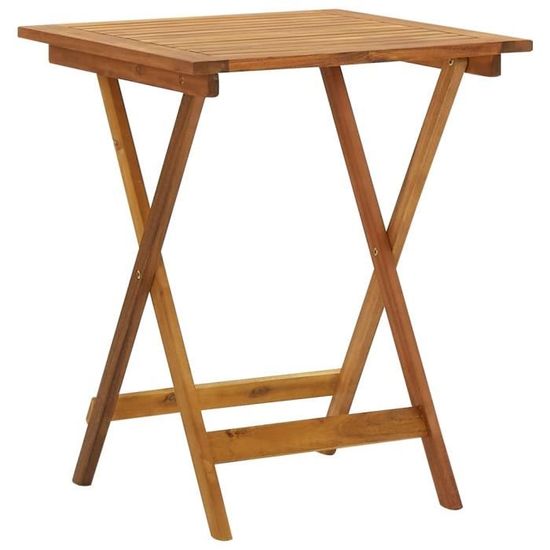 Table Pliante - Table de Jardin - Table Exterieur - Table à dîner 60x60x75 cm Bois d'acacia solide