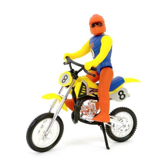 Moto Jouet Cross Avec Lumières Et Sons - 22 Cm, Mouvement à Embrayage, Pilote Inclus, Couleur Aléatoire