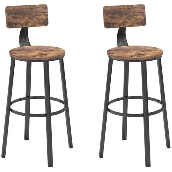 Lot De 2 Tabourets De Bar Chaise De Bar Pour Cuisine Bistrot Salle à